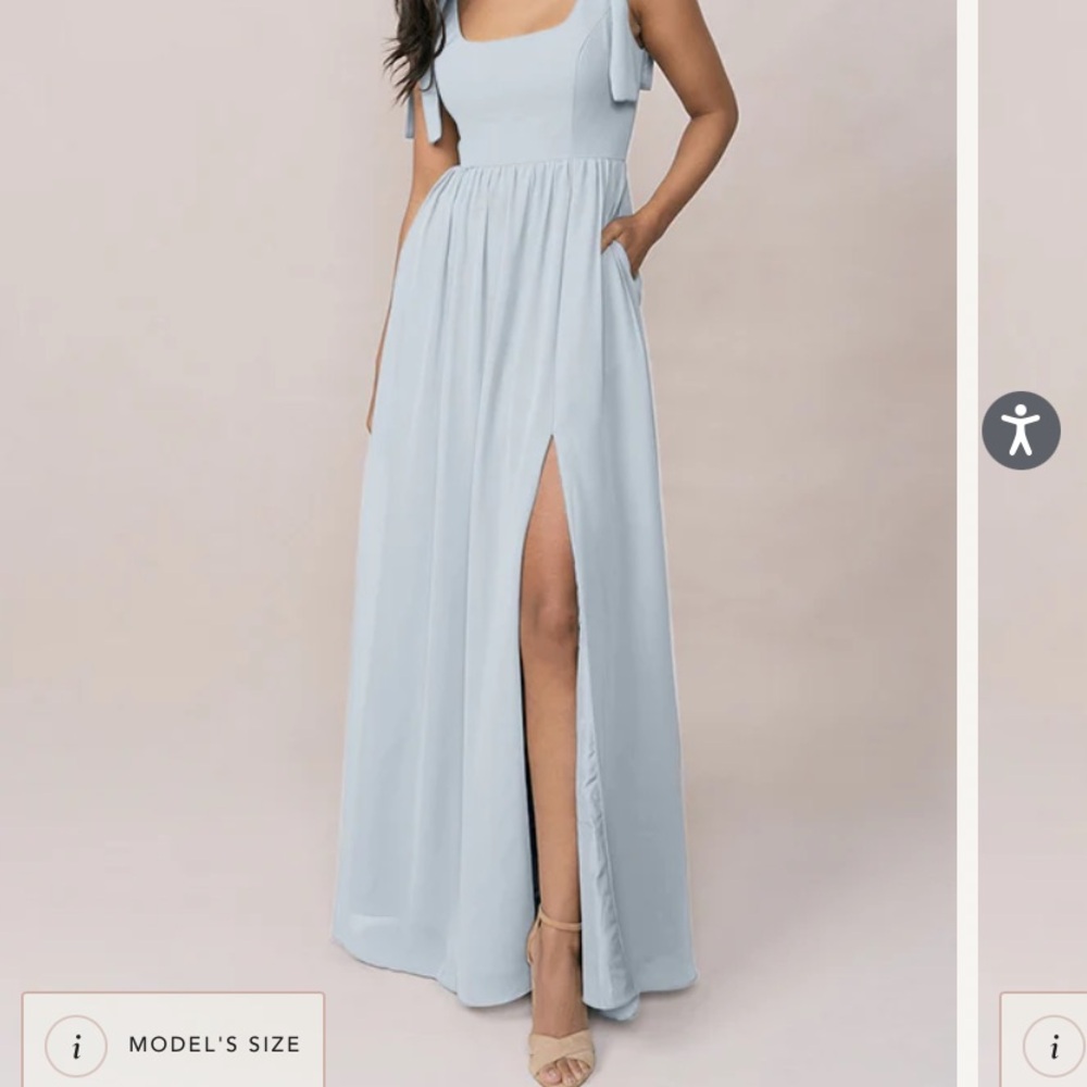 Revelry Powder Sky Bowie Chiffon Dress